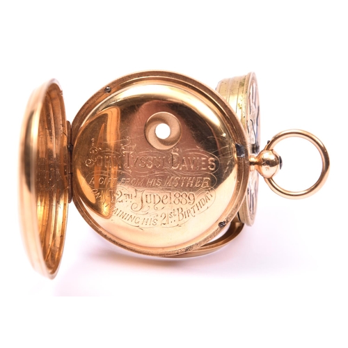 68 - A fine Victorian gold pocket watch. Key wound watch with Roman numerals to face and separate seconds... 