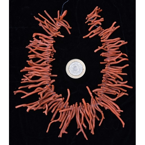 8 - A fine mid-Victorian red coral necklace made up of graduated branch pieces. GC, requires restringing... 