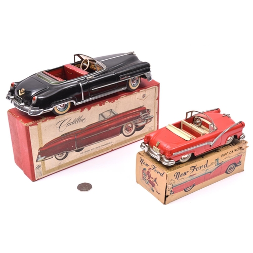 109 - 2 Tinplate vehicles. A Japanese ALPS Tinplate Friction Powered 1950 Cadillac Series 62 Convertible. ... 