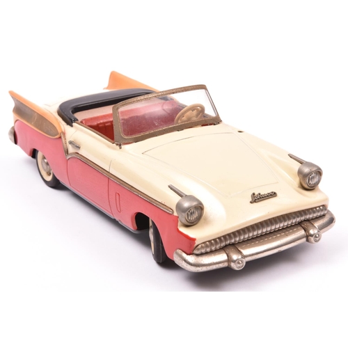 116 - Schuco Tinplate 5710 Elektro-Radio2 door open top Packard style saloon. Finished in cream, red and t... 