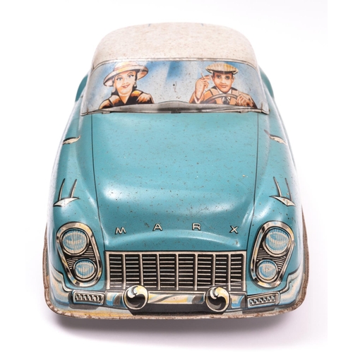 138 - An Impressively Large American 1950's MARX Tinplate non-Friction Powered 2-Door Saloon Car. In turqu... 