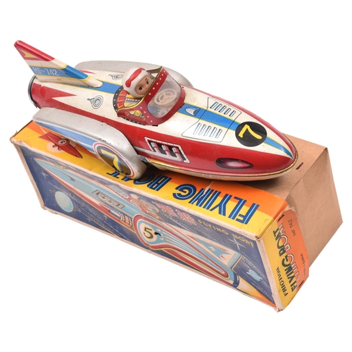 140 - A Friction Powered Tinplate Space Ship Style 'Flying Boat'.  An early Chinese produced example, prob... 