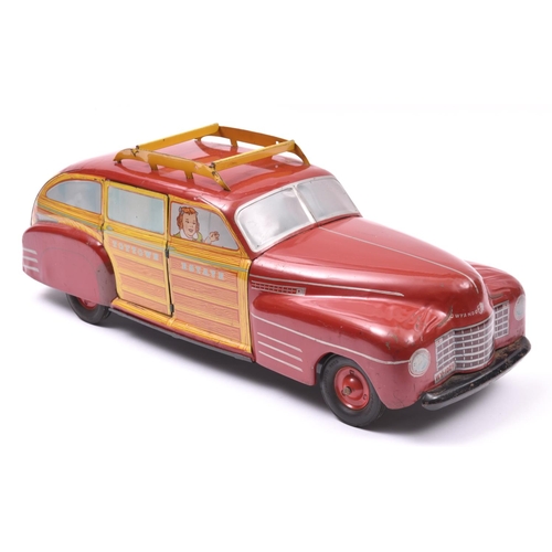 144 - A rare and Impressively Large American Produced By Wyandotte Toys Pressed Tinplate 1940's 'Woody' St... 