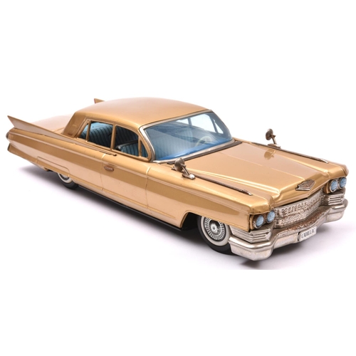 150 - An Impressively Large Japanese Bandai Tinplate Friction Powered 1961-62 Cadillac 4 door Sedan. Finis... 