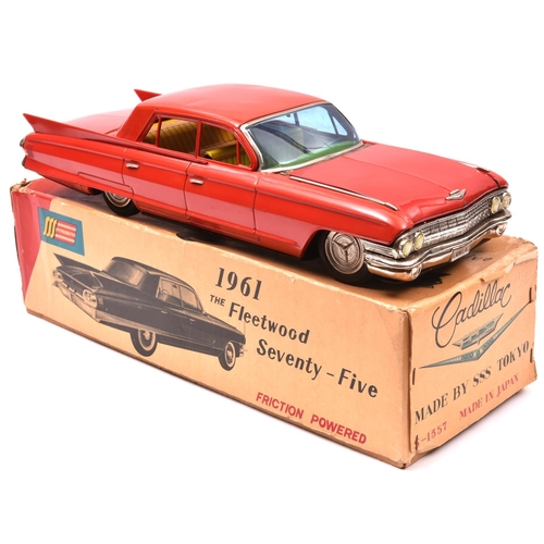 151 - An Impressively Large Japanese SSS Quality Toys Tinplate Friction Powered Car. A 1961 Cadillac Fleet... 