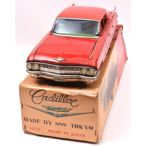 151 - An Impressively Large Japanese SSS Quality Toys Tinplate Friction Powered Car. A 1961 Cadillac Fleet... 