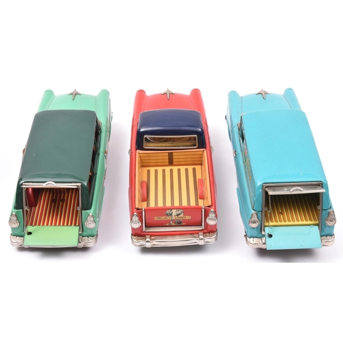 176 - A Rare mid 1950's Bandai/Cragstan Friction Ford Suburban Fleet. This seldom seen set was produced fo... 