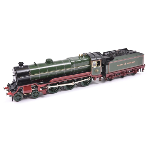 44 - A finescale O gauge kitbuilt model of a Great Central Class 9Q 4-6-0 tender locomotive, 33, in lined... 