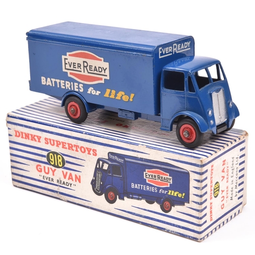 447 - Dinky Supertoys Guy Van 'EVER READY' (918). In mid blue livery, red wheels with black tyres, complet... 