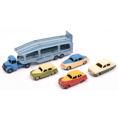 461 - A Scarce Dinky Supertoys Gift Set 990, Pullmore Car Transporter with Four Cars. Comprising Bedford P... 