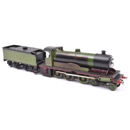 50 - A live steam, spirit fired O gauge scratchbuilt model of an LNER 4-6-0 tender locomotive, 364, in li... 