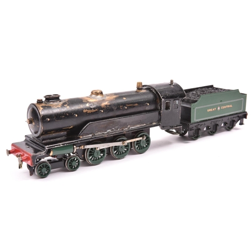 51 - A live steam, spirit fired O gauge model of a Great Central 4-6-0 tender locomotive. A heavily modif... 