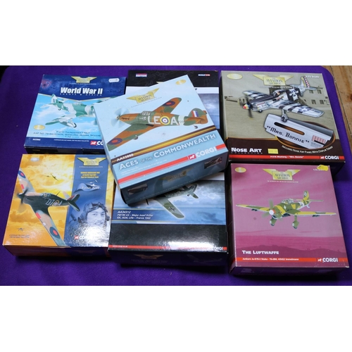 286 - 8 Corgi Aviation Archive. All ex display examples, FW190 A5 Major Josef Priller AA34312. Hawker Hurr... 