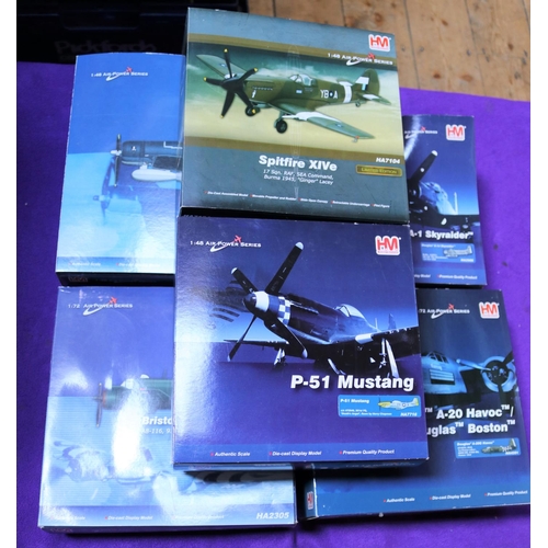 295 - 6 HM (Hobby Master) Military Aircraft. All ex display models. Spitfire XIVe (HA7104). Douglas A-20G ... 