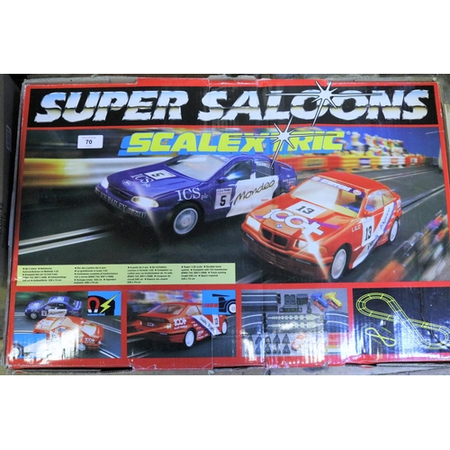 70 - Quantity of various makes etc. Scalextric Super Saloons racing set (C809). A Munro International Foo... 