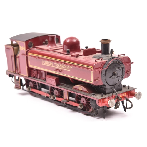 28 - A finescale O gauge kitbuilt model of an LT Class 57xx 0-6-0PT locomotive, L94, in lined maroon live... 