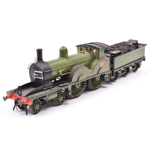 34 - A finescale O gauge kitbuilt model of an LSWR Class X2 4-4-0 Adams tender locomotive, 592, in lined ... 