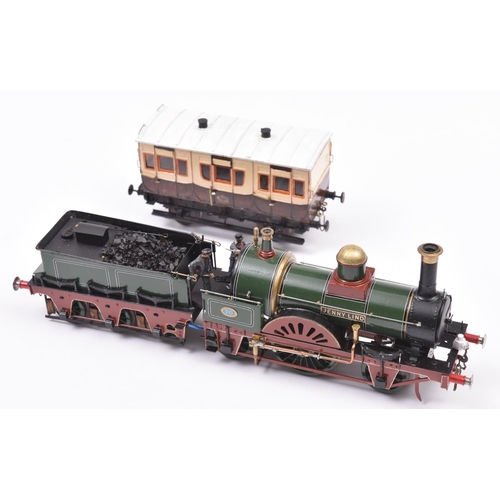 35 - A finescale O gauge kitbuilt model of an LBSCR 2-2-2 tender locomotive, Jenny Lind 70, in lined gree... 