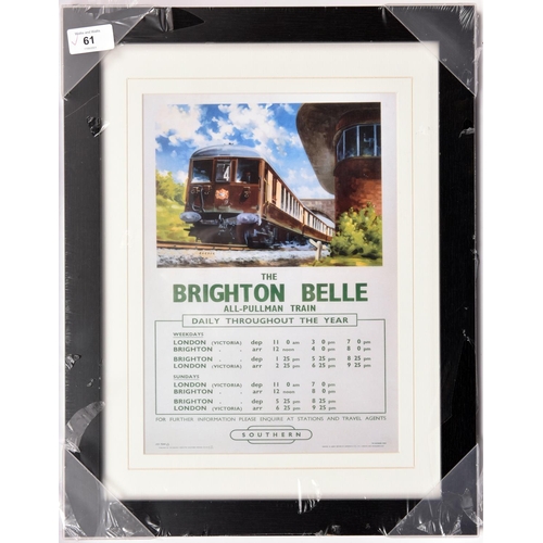 61 - 4x framed railway pictures. A signed and dedicated David Shepherd print of a Brighton Tank Locomotiv... 