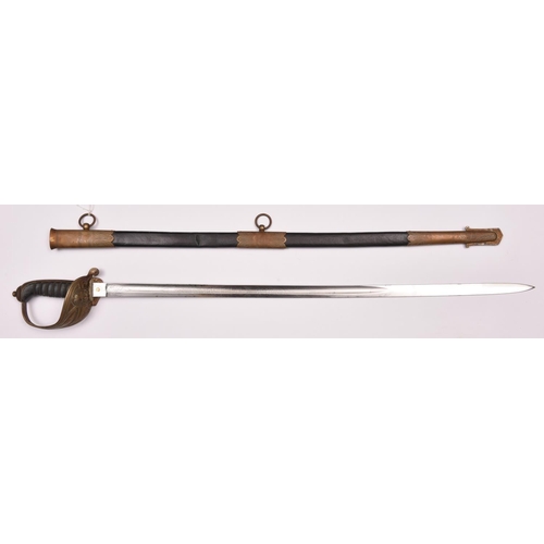 168 - A Victorian 1846 pattern naval sword for Masters, Mates, Midshipmen and Warrant Officers, b lade 31½... 