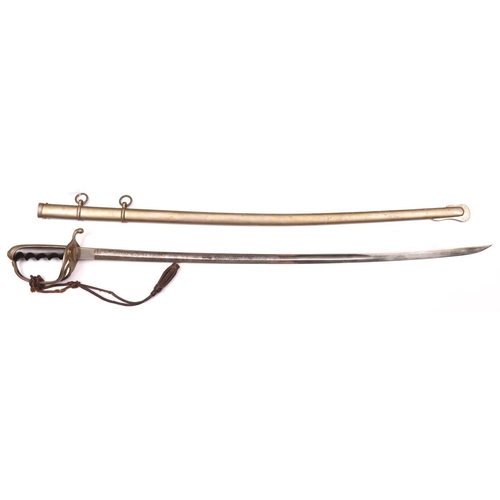 232 - An American M1902 Army officer’s sword, plated blade 34”, by Baron, etched with panels of foliage, A... 