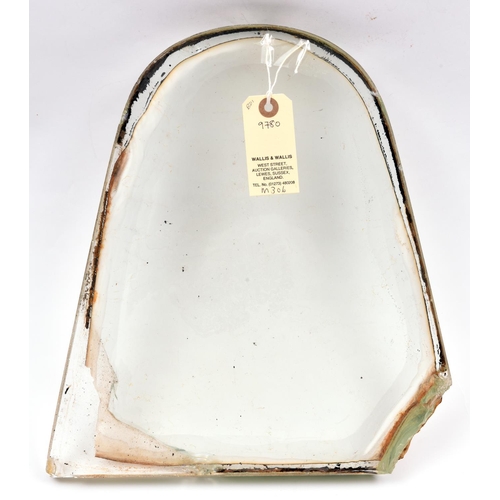 39 - An original bullet proof glass windscreen from a WWII Supermarine Spitfire, the lower edge marked WT... 