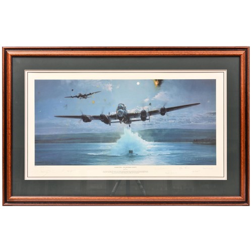 9 - 3 framed and glazed coloured aircraft prints: “Dambusters - The Impossible Mission” by Robert Taylor... 