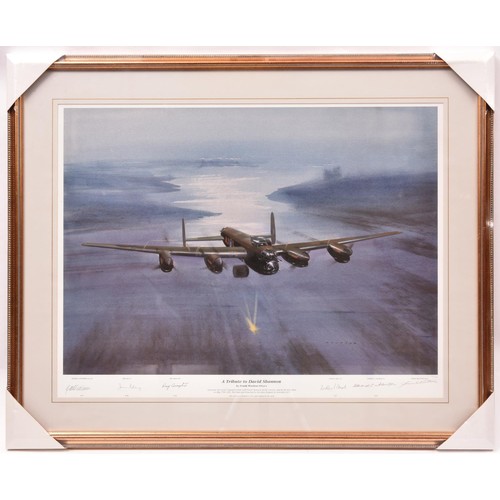 10 - 3 coloured aircraft prints by Frank Wootton, PPGAvA:”The Dambusters, 1943-1993” depicting Lancasters... 