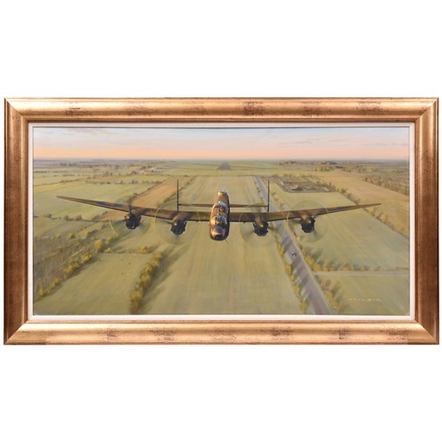 11 - An original oil painting on canvas entitled “Merlin Thunder” by the well known aviation artist Geral... 