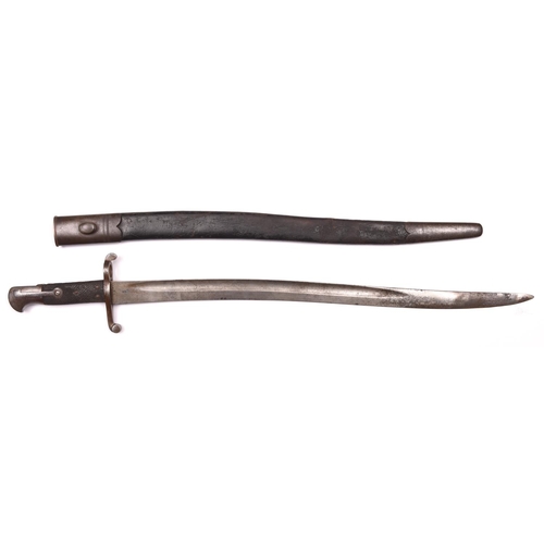 184 - A P1856/58 Enfield sword bayonet modified for the Martini Henry rifle, blade 22½” with Enfield inspe... 