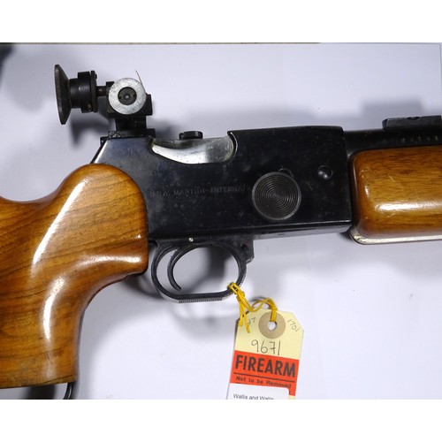 280 - **A .22” LR BSA Martini International SS target rifle, 43” overall barrel 28”, number FG 1910H, with... 