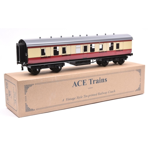 112 - An Ace Trains O gauge BR C/5 bogie Full Brake van in Blood & Custard livery, M80675. Boxed. VGC-Mint... 