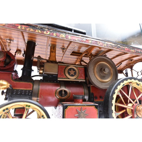 158 - A very well engineered live steam model of a 1 inch scale Fowler Showman's Road Locomotive. Builder'... 