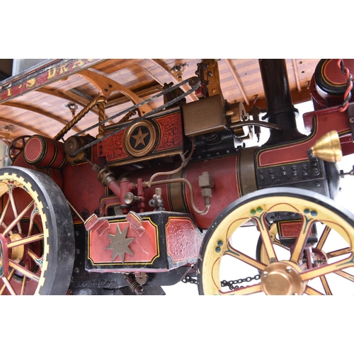 158 - A very well engineered live steam model of a 1 inch scale Fowler Showman's Road Locomotive. Builder'... 