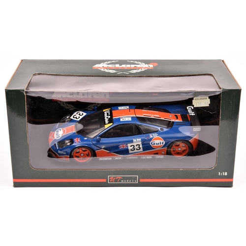 251 - UT Models 1:18 scale 'McLaren Collection' McLaren F1 Le Mans Racing Car. An example in GULF blue and... 