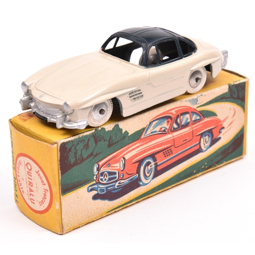 252 - A French Quiralu Mercedes-Benz 300SL in off-white with very dark blue roof. Boxed, minor wear and gl... 