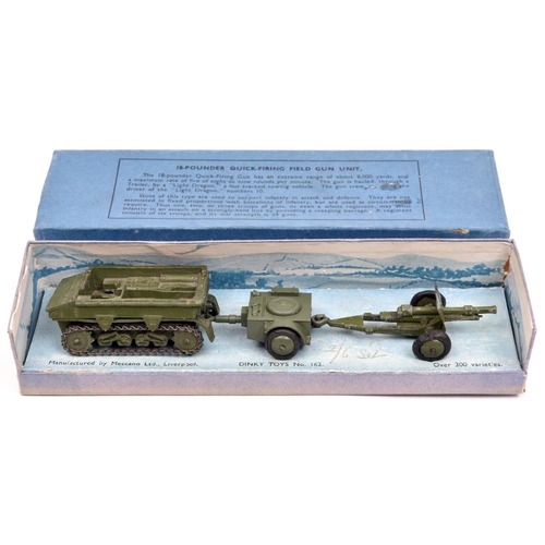 491 - Dinky Toys Military set. A 16 -Pounder Quick-Firing Filed Gun Unit, (162). Comprising Light Dragon F... 