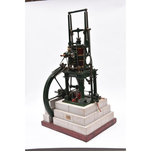 160 - A very well engineered scratchbuilt live steam model of a vertical table engine in the style of a Mu... 