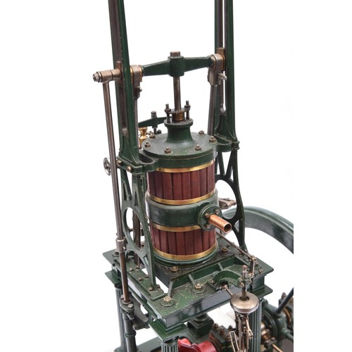 160 - A very well engineered scratchbuilt live steam model of a vertical table engine in the style of a Mu... 