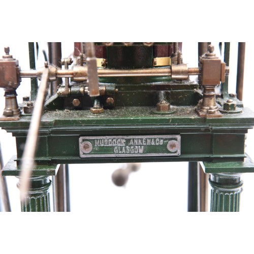 160 - A very well engineered scratchbuilt live steam model of a vertical table engine in the style of a Mu... 