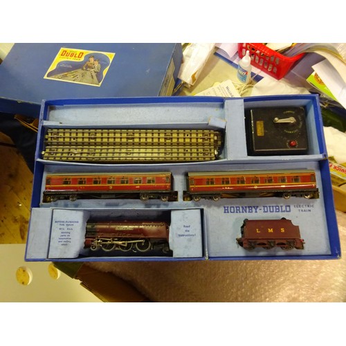 50 - 2x Hornby Dublo 3-rail train sets. An LMS Passanger Train Set (EDP2) comprising a Coronation Class 4... 