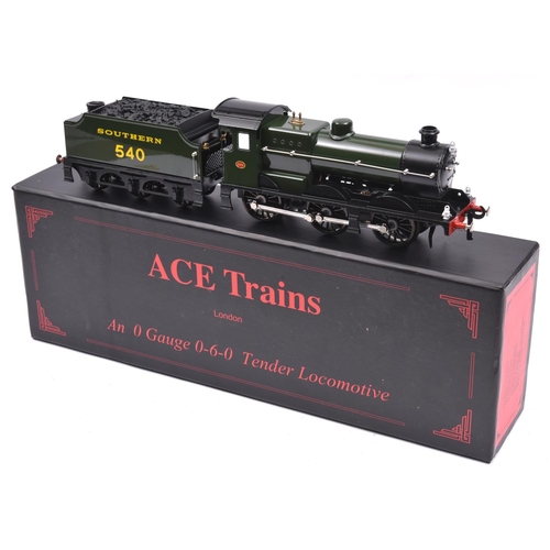 189 - An Ace Trains O gauge Southern Railway Q Class 0-6-0 tender locomotive, 540, in unlined dark green l... 