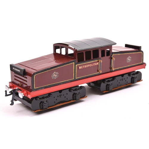 191 - An O gauge electric tinplate Metropolitan Railway Westinghouse Bo-Bo electric locomotive, 5, in line... 