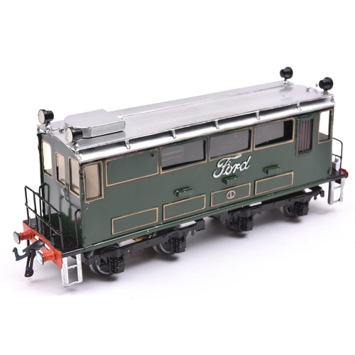 194 - An O gauge brass/tinplate scratch/kitbuilt British Thompson Houston Company (BTH) Bo-Bo diesel-elect... 