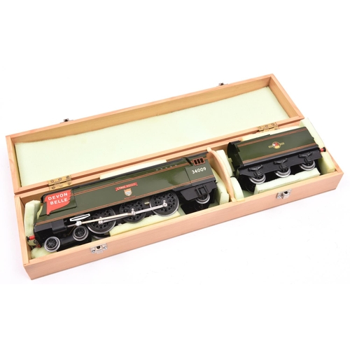 206 - An O gauge modern tinplate hand/kitbuilt BR West Country Class 4-6-2 tender locomotive, Lyme Regis 3... 