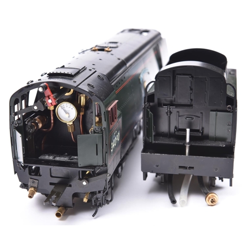 218 - An Aster Gauge One live steam spirit fired BR Battle of Britain Class 4-6-2 tender locomotive. A kit... 