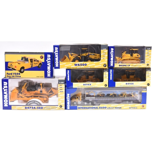 241 - 7 Komatsu by First Gear. 1:34, 1:50 and 1:64 scales. A D475A-5EO Crawler Dozer. 2x D51EX Crawler Doz... 