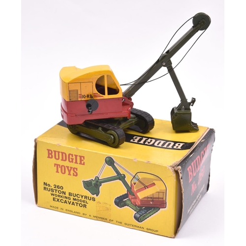 497 - One of the rarest Budgie Toys. A Ruston Bucyrus Working Model Excavator 10-RB. No.260. Finished in y... 