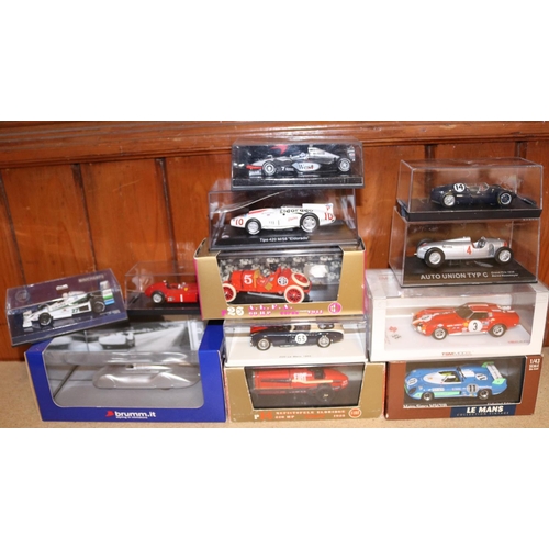 233 - 12 Various Makes Competition Cars. Including Hot Wheels 'Red Pack' 1949 Ferrari 125 F1. RN 8. Brumm ... 