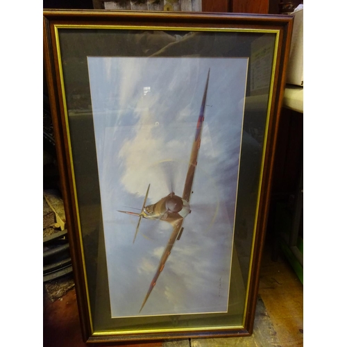 1 - 7x Framed prints of military aircraft. All well mounted and framed with some signed as limited editi... 